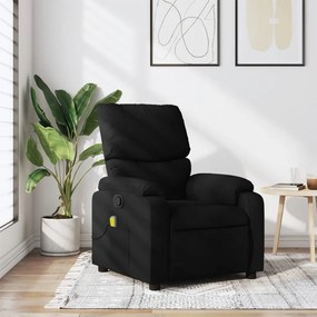 vidaXL Poltrona de massagens reclinável tecido preto