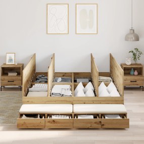Cama de Armazenamento Carvalho Artisan 160x200 cm