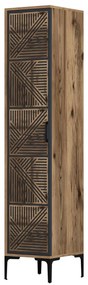 Roupeiro Kumsal P – Nogueira e Antracite – 40x47,5x201,4 cm