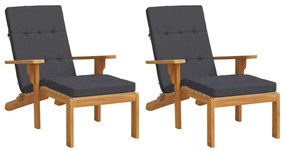 Almofadões p/ cadeira de terraço 2 pcs tecido oxford antracite
