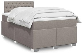 Cama boxspring c/ colchão 120x190cm tecido castanho-acinzentado