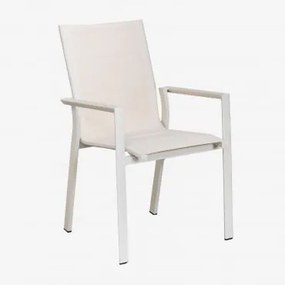 Cadeira de jardim empilhável de alumínio Karena Gardénia Branco - Sklum