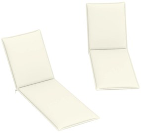 Outsunny Conjunto de 2 Almofadas para Espreguiçadeira Dobráveis 193x58x6 cm com Correias de Sujeição Creme | Aosom Portugal