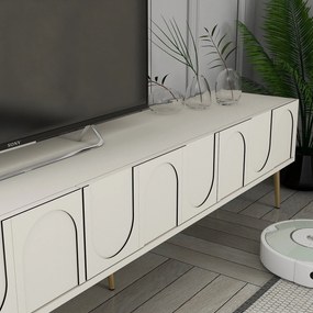 Unidade de TV Lyon – Creme e Dourado – 180 cm x 43 cm x 35 cm