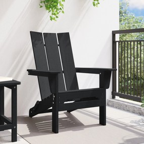 Cadeira Adirondack Dobrável Preta 74.5x80.5x90 cm HDPE
