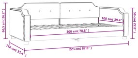 Sofá-cama 100x200 cm tecido cinzento-escuro