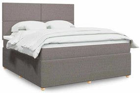 Cama com molas/colchão 180x200 cm tecido castanho-acinzentado