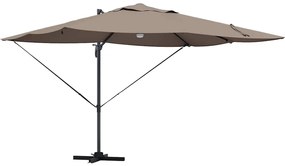 Guarda-sol Cantilever Roma da com LEDs, Cor Taupe, Medidas 352x251x265