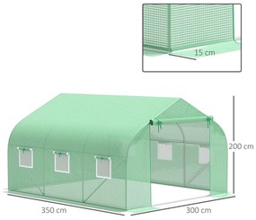 Outsunny Cobertura de Estufa de Túnel 3,5x3x2m Cobertura de Substituiç