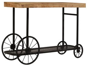 vidaXL Mesa consola madeira de mangueira maciça 115x36x76 cm