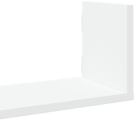 Prateleiras de parede 3 pcs 80x18x18cm derivados madeira branco