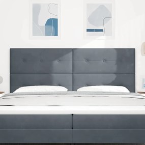 Cabeceira LED vidaXL Cinza Escuro 100 cm em Veludo