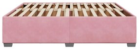 Estrutura de cama 180x200 cm veludo rosa