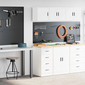 Armários de garagem 2 pcs derivados de madeira branco