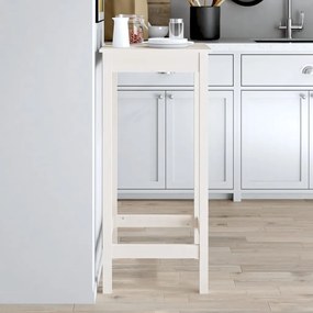 vidaXL Mesa de bar 50x50x110 cm madeira de pinho maciça branco