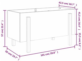 Canteiro elevado de jardim 101x50x57 cm pinho maciço branco