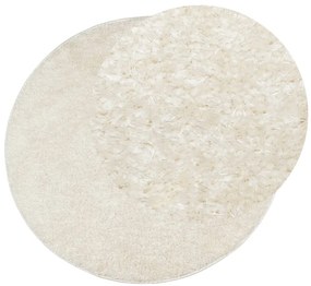 Tapete de pelo alto com aspeto brilhante ISTAN Ø 160 cm creme