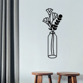 Acessório Decorativo de Parede Metal-468 – Preto – 24 x 60 cm