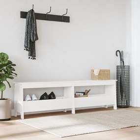 vidaXL Banco de corredor 160x28x45 cm madeira de pinho maciça branco