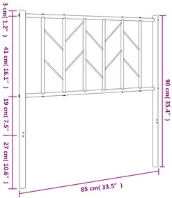 Cabeceira de cama 80 cm metal branco