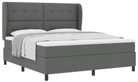Cama Box com Colchão Cinza Escuro, 180x200 cm em Tecido