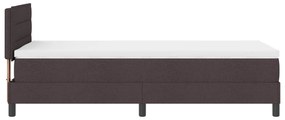 Cama Box com Colchão Castanho Escuro 80x200 cm Tecido
