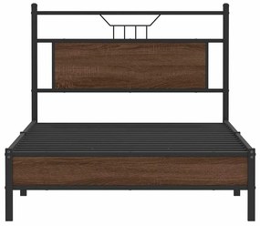 Estrutura de cama sem colchão 107x203 cm carvalho castanho