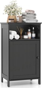 Armário de casa de banho com porta e prateleira ajustável 40 x 30 x 70 cm, preto