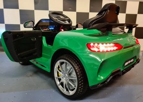 Carro infantil Bateria 6V Mercedes GTR verde metálico com Comando