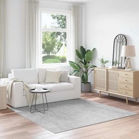 vidaXL Tapete Shaggy Alta Pile Cinza 200x200 cm PP