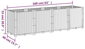 Vaso/floreira 160x40x53 cm PP castanho