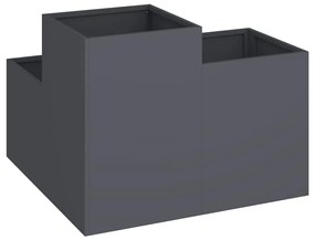 Jardineira vidaXL 80x80x60 cm Aço Antracite
