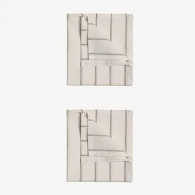 Pack De 2 Guardanapos Em Linho E Algodão Yersek Branco Quebrado - Sklum