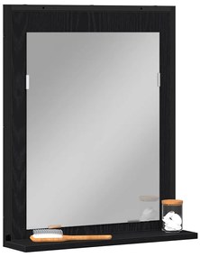 Espelho de Banheiro vidaXL Preto Carvalho 50x12x60 cm Madeira Engenhar