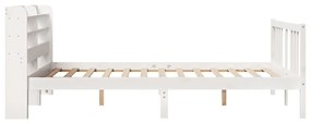 Estrutura de cama c/ cabeceira sem colchão 160x200 cm branco