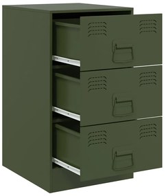 Mesa de cabeceira 34,5x39x62 cm aço verde azeitona