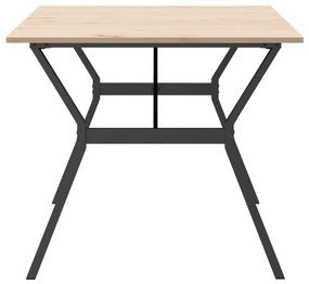 Mesa de jantar estrutura em Y 180x90x75cm pinho e aço