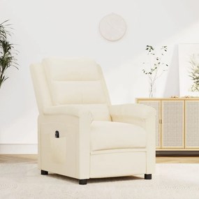 vidaXL Poltrona de massagens reclinável veludo cor creme