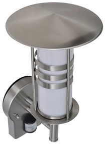 Lâmpada parede de aço inoxidável, forma de cilindro com sensor
