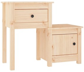 Mesa de cabeceira 79,5x38x65,5 cm madeira de pinho maciça