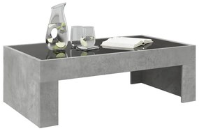 Mesa de centro luzes LED Infinity 90x50x30 cm cinzento cimento