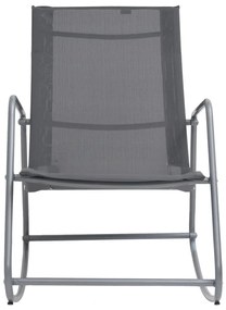 Cadeira de baloiço para jardim 95x54x85 cm textilene cinzento