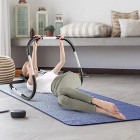 Treinador de tapete AB ergonômico portátil com apoio de cabeça acolchoado para fitness 72,5 x 72,5 x 64 cm branco