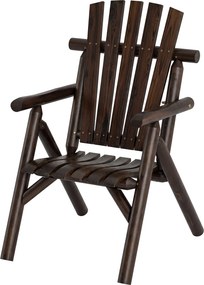 Cadeira de Jardim Individual, 80 x 66 x 107 cm, Encosto Alto, Castanho