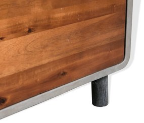 Mesa de cabeceira em betão e madeira acácia maciça 40x30x50 cm