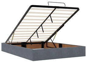 Estrutura de cama otomana com colchão 140x200cm cinzento escuro
