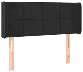 Cabeceira de cama c/ luzes LED veludo 83x16x78/88 cm preto