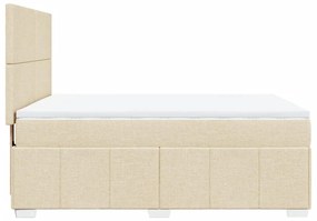 Cama com molas/colchão 140x190 cm tecido cor creme