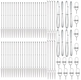 Posts de Cerca vidaXL com Ponta 52 pcs Ø32 mm 170 cm Aço Galvanizado