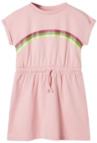 Vestido de criança com cordão rosa-claro 104